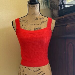 Banana Republic Bright Red Textured Crop Top